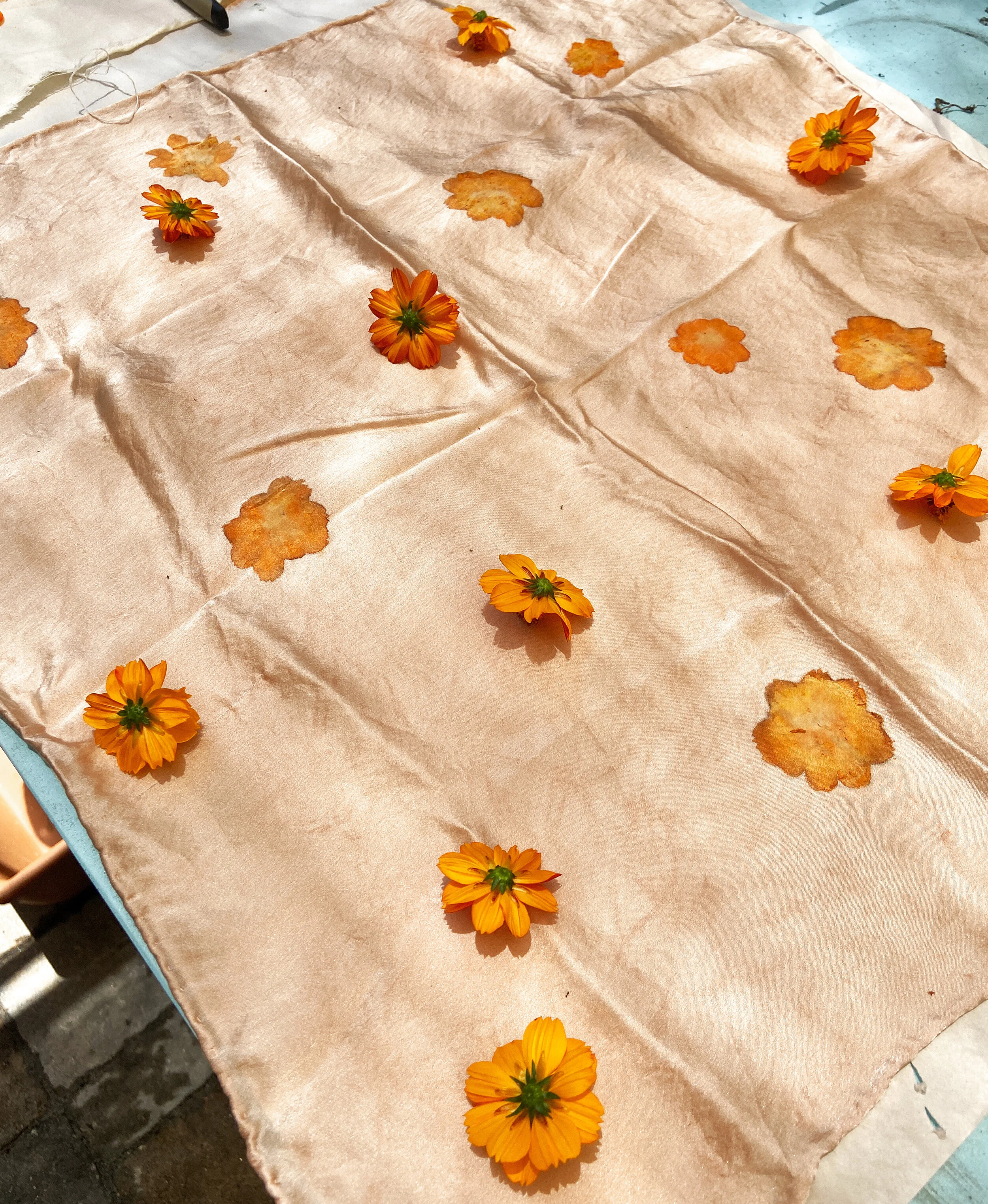 Into the Cosmos: Tataki Zome Flowering Pounding — Dyed of Natural